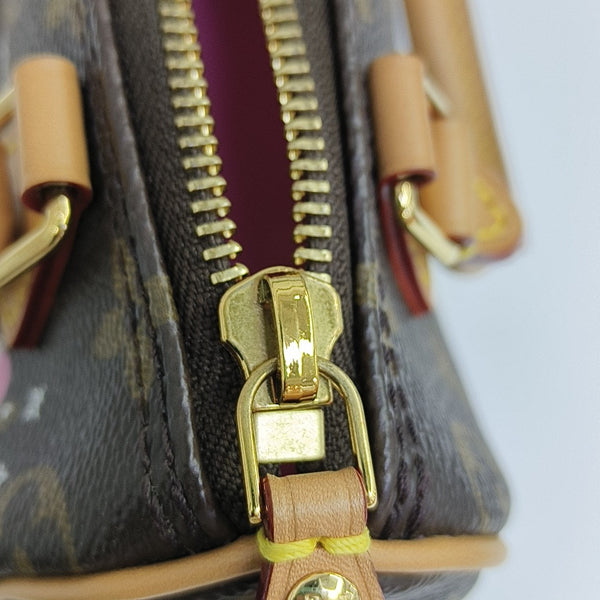 SPEEDY Nano Monogram Coated Canvas Brown