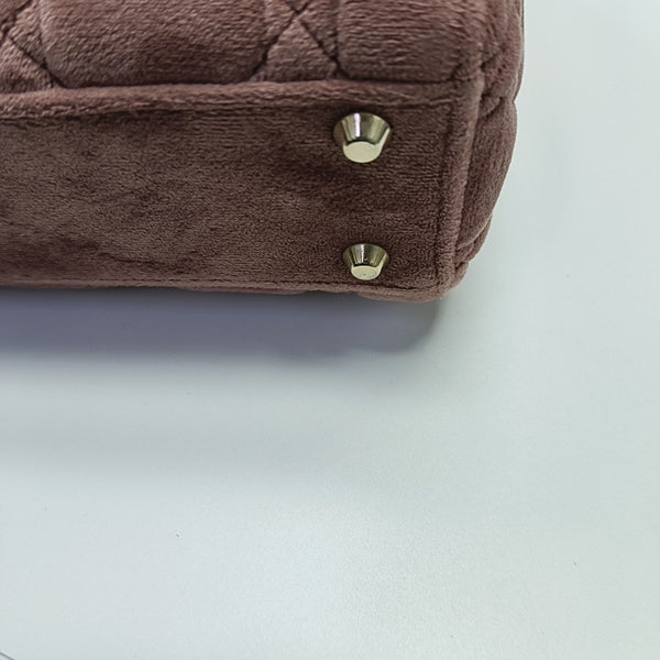 Lady Dior Mini Cannage Velvet Pink