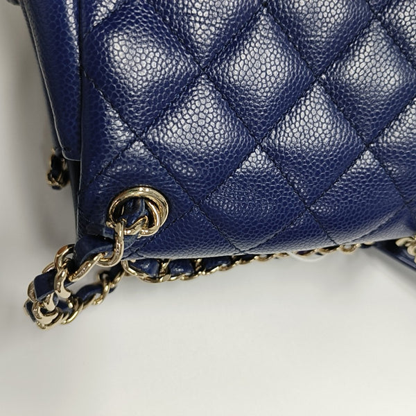 DUMA Quilted Grained Calfskin Blue