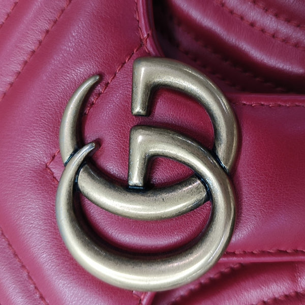 GG Marmont Small Quilted Calfskin Red