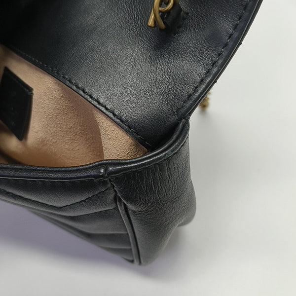 GG Marmont Mini Quilted Calfskin Black