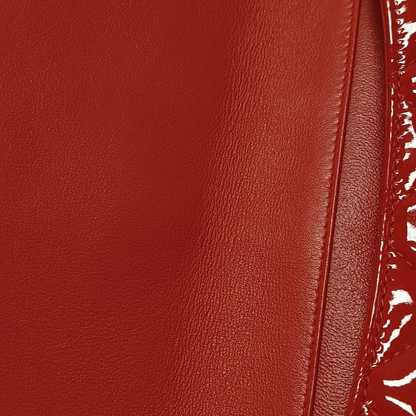 Quilted Patent Calfskin Shoulder Bag Red