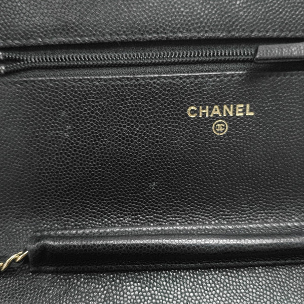 DOUBLE CC WOC Quilted Grained Calfskin Black