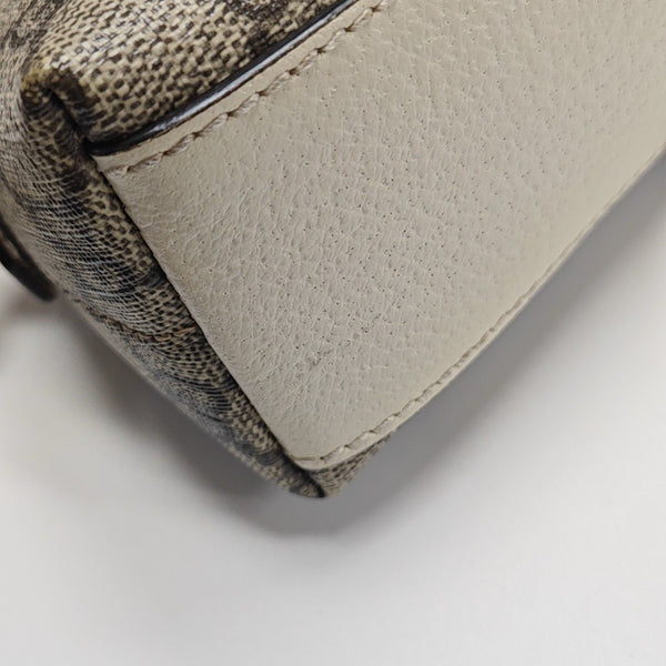 Ophidia Small Monogram Coated Canvas Beige