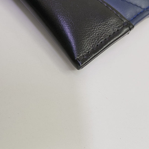 GABRIELLE Chevron Calfskin Blue Wallet
