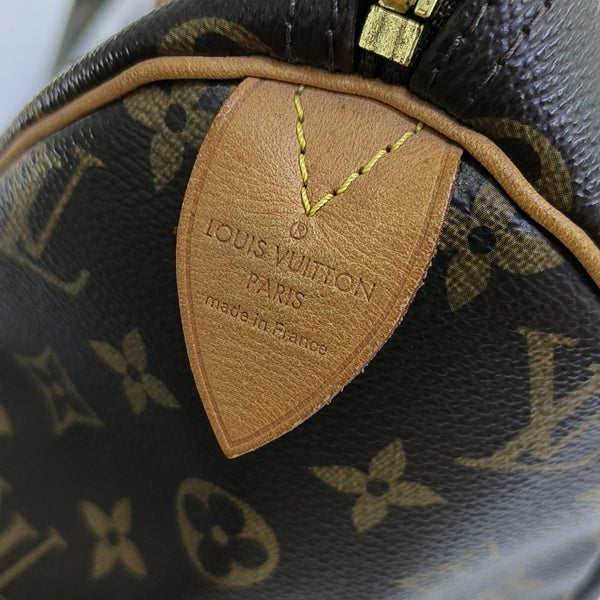 SPEEDY 30 Monogram Coated Canvas Brown