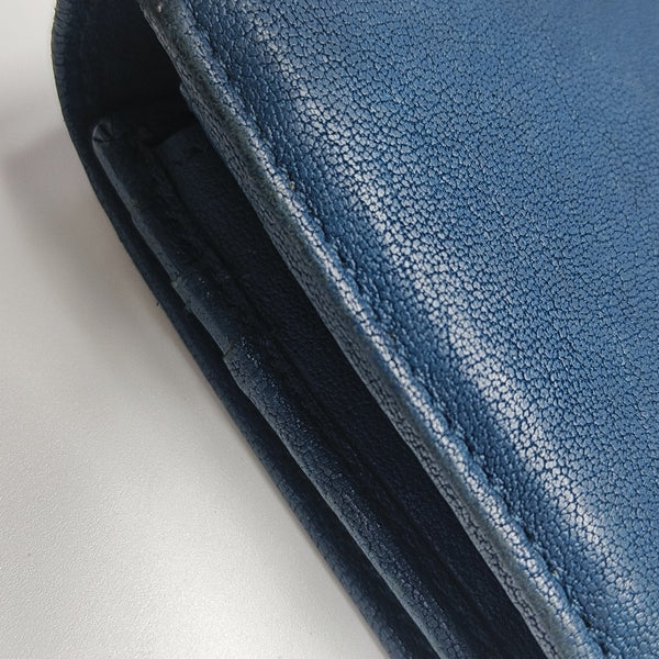 CHYC Y LIGNE Calfskin Blue Wallet