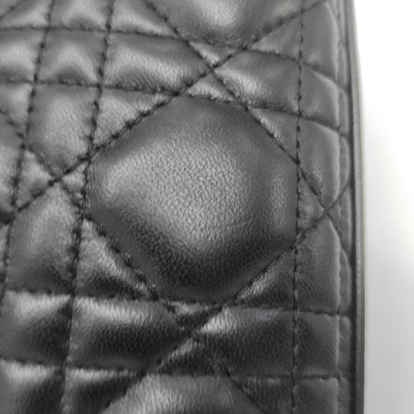 Lady Dior Small Cannage Silk Satin Black