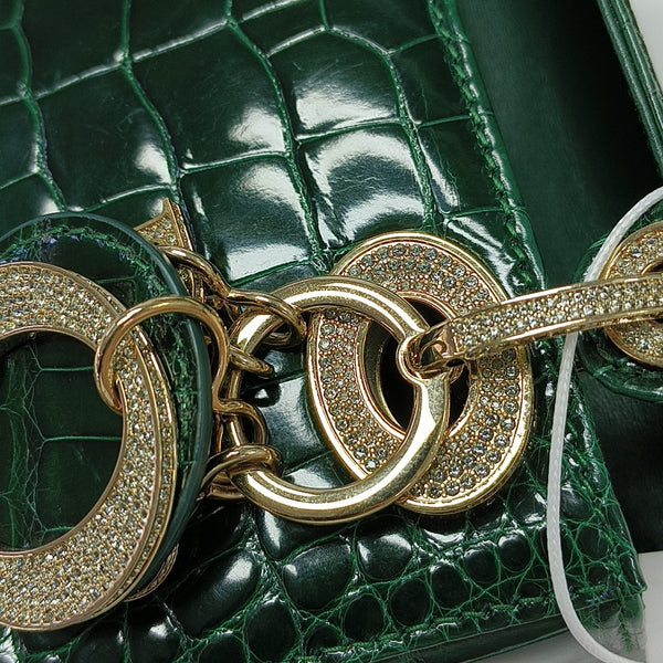 Lady Dior Mini Crocodile Green