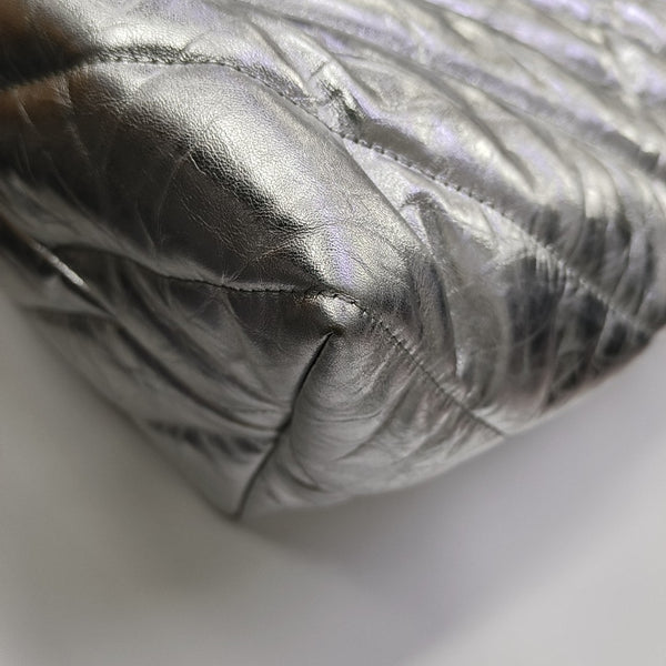 Crush Large Quilted Calfskin Silver