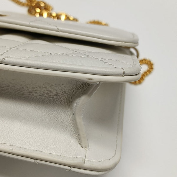 Miss Caro Cannage Lambskin White