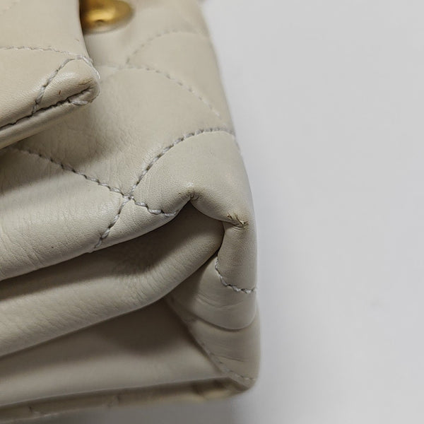 Quilted Calfskin Shoulder Bag White