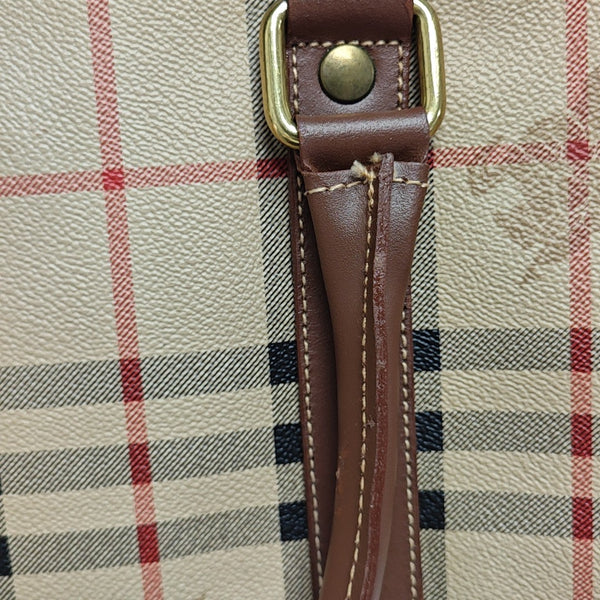 Coated Canvas Top Handle Bag Beige