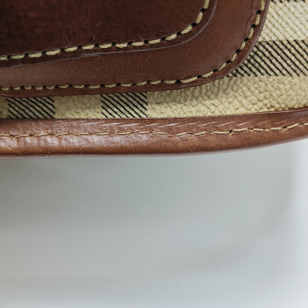Coated Canvas Shoulder Bag Beige