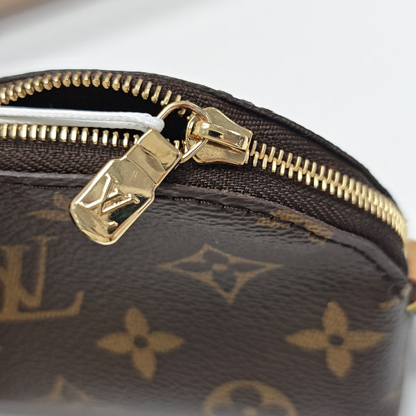 COSMETIC Monogram Coated Canvas Brown