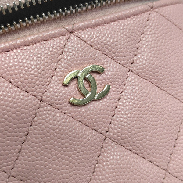 Authenticated pre-owned VANITY CASE Mini Quilted Grained Calfskin Pink - Shoulder Bag at Looply