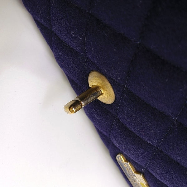 CLASSIC FLAP Mini Quilted Fabric Blue