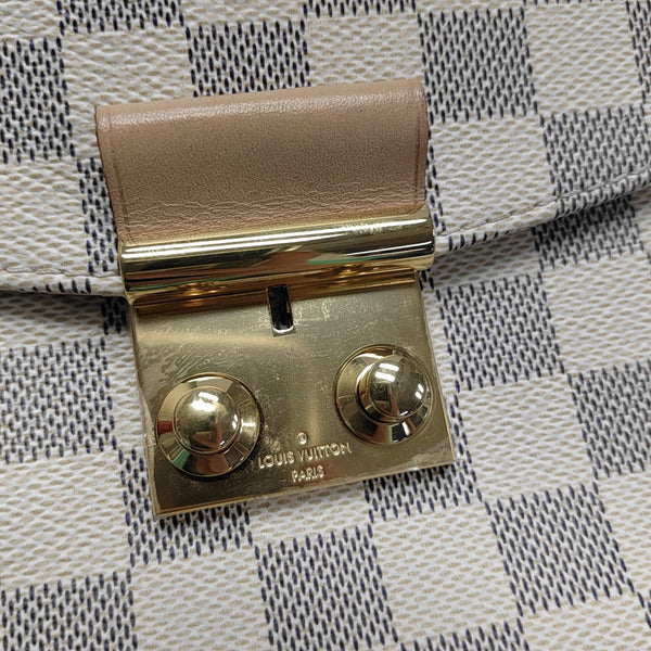 CROISETTE Damier Azur Coated Canvas White