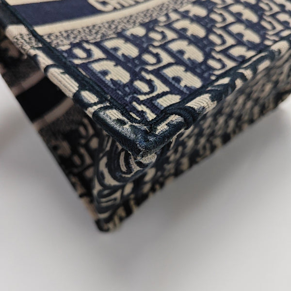 Book Tote Small Oblique Canvas Blue