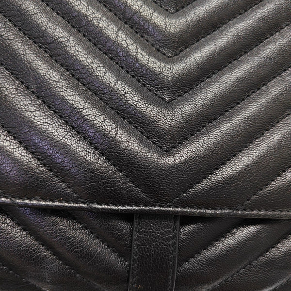 COLLEGE Medium Chevron Lambskin Black