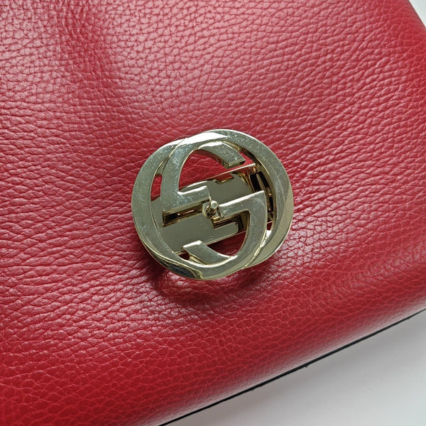 Interlocking G Large Calfskin Red
