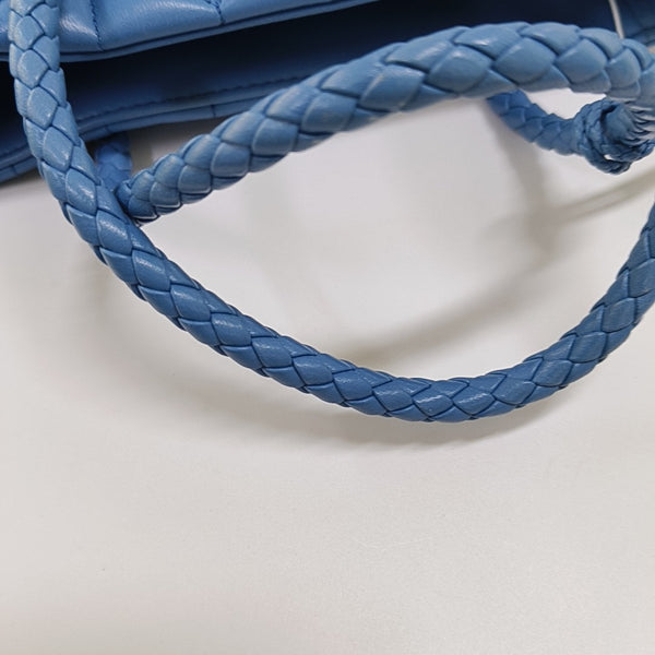 Bow Tote Small Quilted Lambskin Blue
