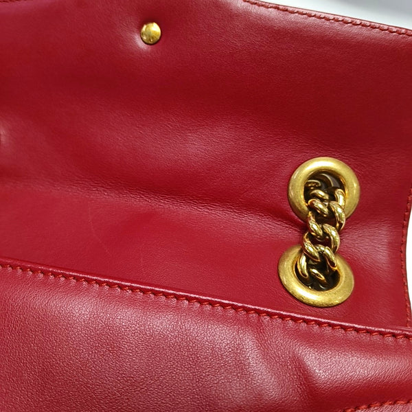 Authenticated pre-owned GG Marmont Small Quilted Calfskin Red - Crossbody Bag at Looply