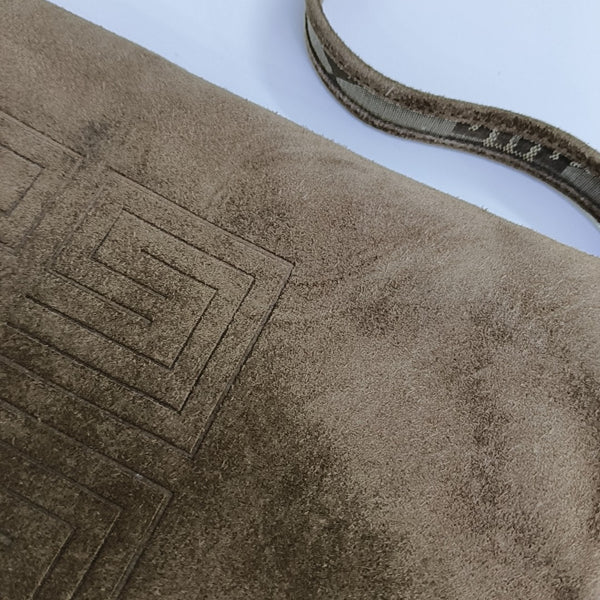 Suede Top Handle Bag Brown