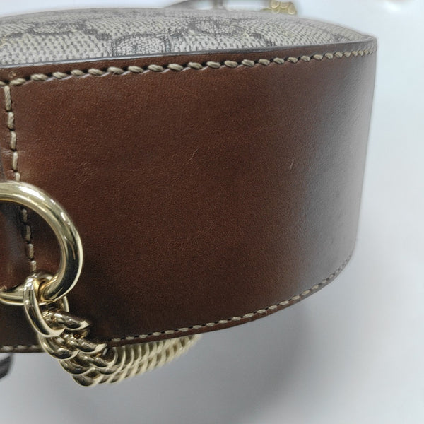 Monogram Coated Canvas Shoulder Bag Beige