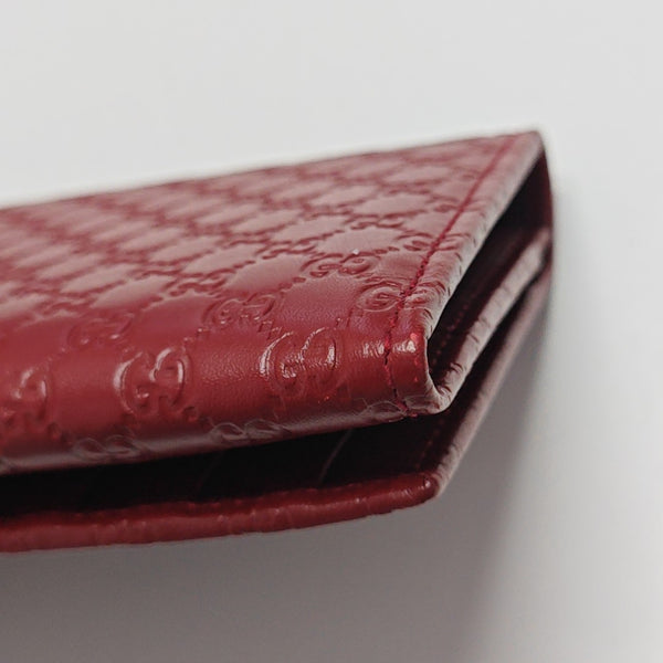 Microguccissima Monogram Calfskin Red Wallet