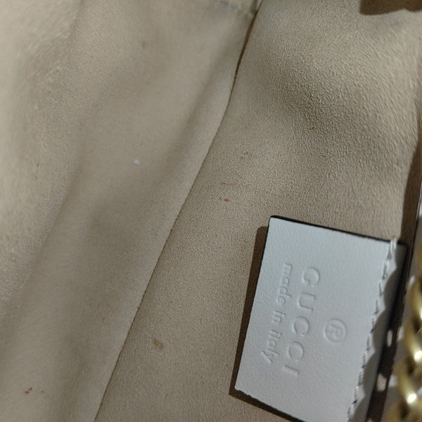 GG Marmont Mini Quilted Calfskin White
