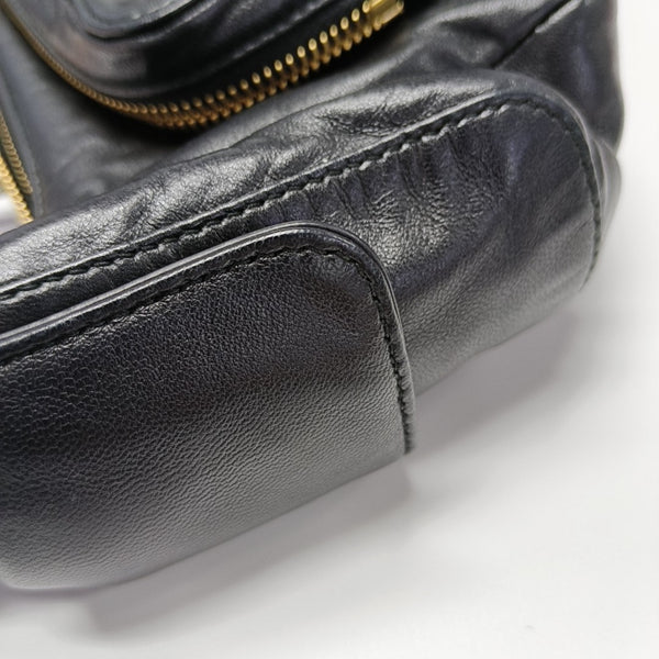 Lambskin Top Handle Bag Black