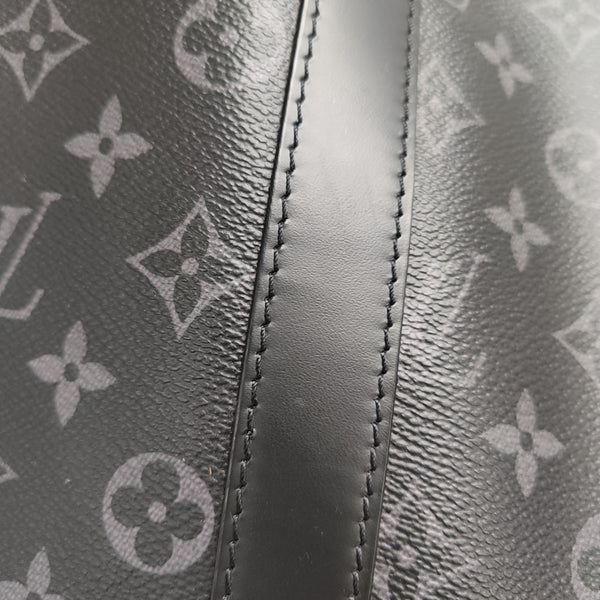 KEEPALL 45 Monogram Coated Canvas Black