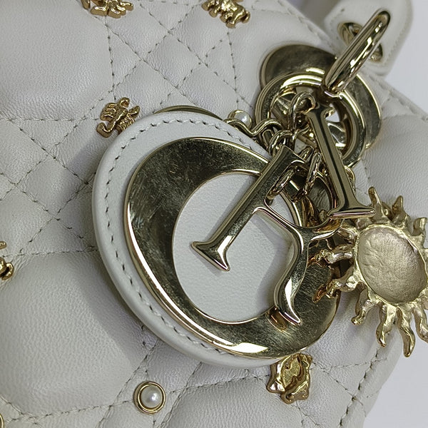 Lady Dior Small Cannage Calfskin White