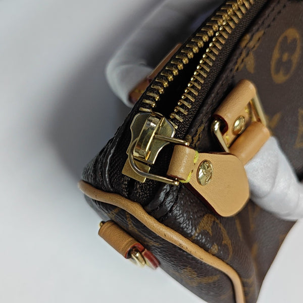 SPEEDY Nano Monogram Coated Canvas Brown