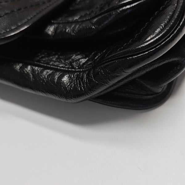 NIKI Medium Chevron Calfskin Black