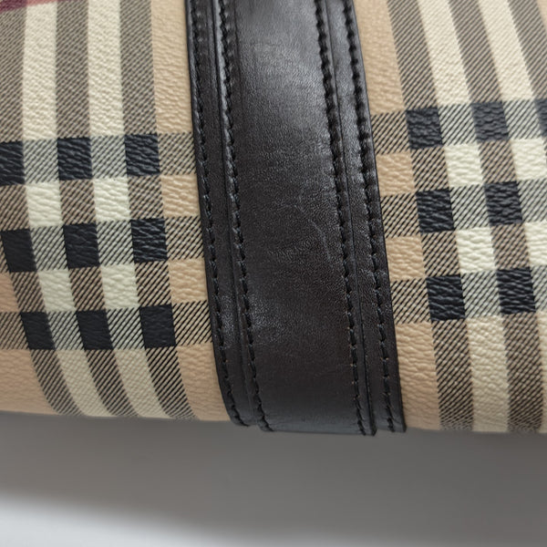 Coated Canvas Shoulder Bag Beige