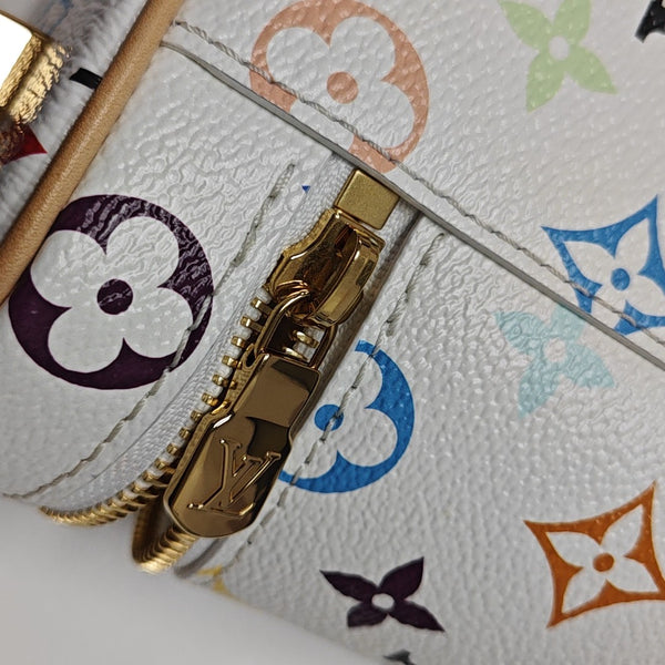 LV × TM Vanity Chain Pouch Monogram Coated Canvas White