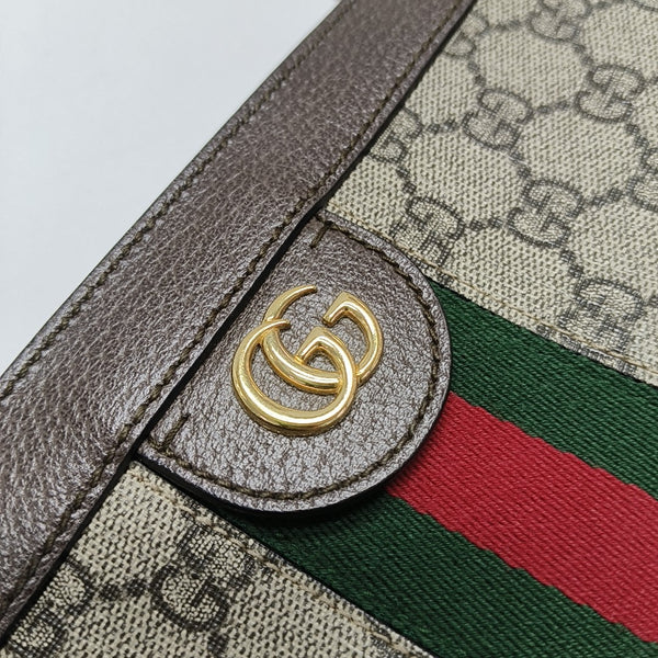 Ophidia Small Monogram Coated Canvas Beige