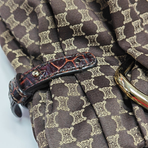 Fabric Top Handle Bag Brown