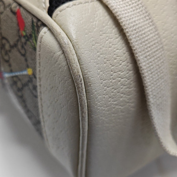 Ophidia Small Monogram Coated Canvas Beige