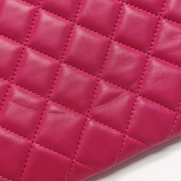 Quilted Lambskin Clutch Large Pink