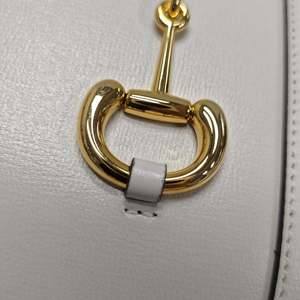 Horsebit 1955 Small Monogram Calfskin White