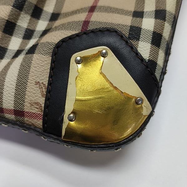 Coated Canvas Shoulder Bag Beige