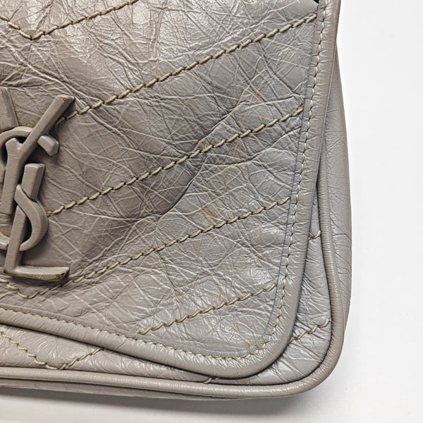 Authenticated pre-owned NIKI Mini Chevron, Quilted Calfskin Gray - Shoulder Bag at Looply