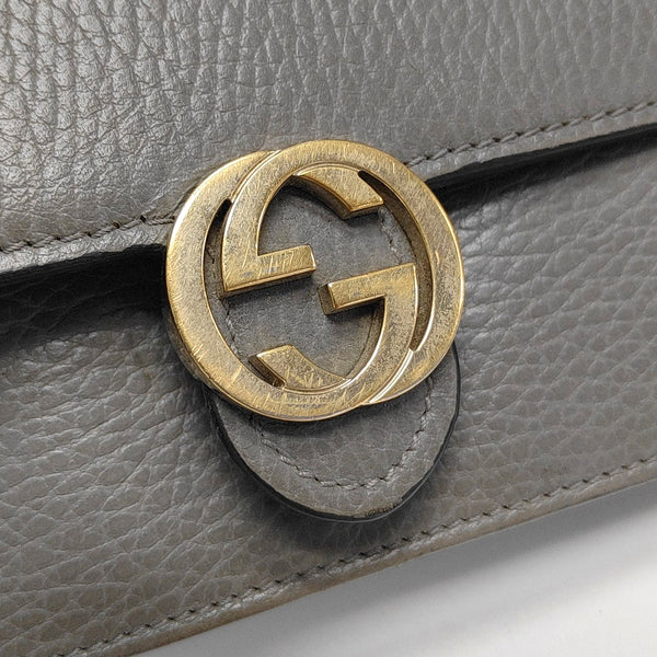 Authenticated pre-owned Interlocking G Calfskin Grey - Shoulder Bag at Looply