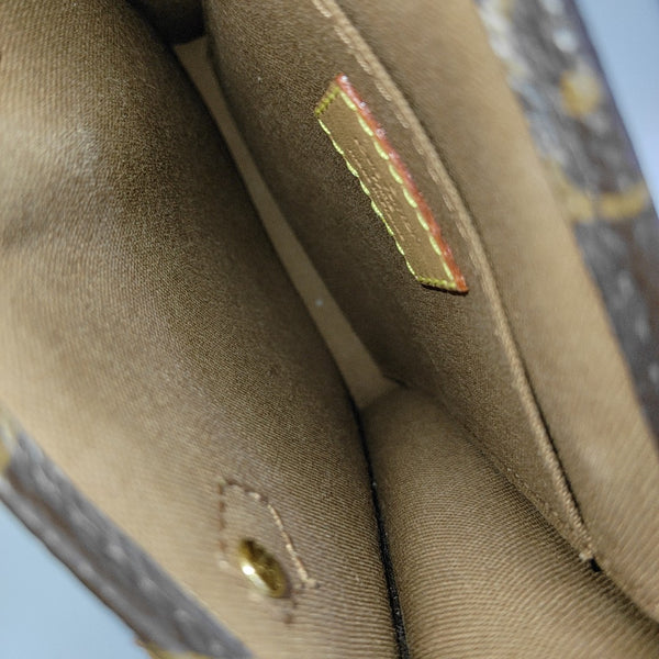 SAC PLAT Mini Monogram Coated Canvas Brown