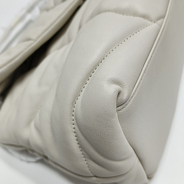 LOULOU Medium Quilted Lambskin White