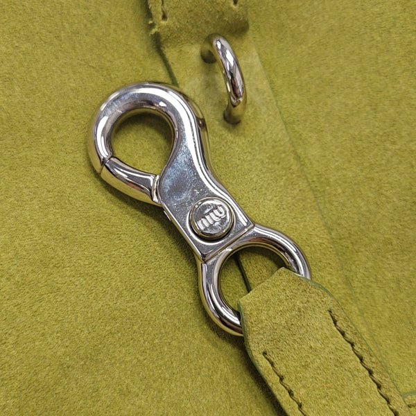 Suede Top Handle Bag Green