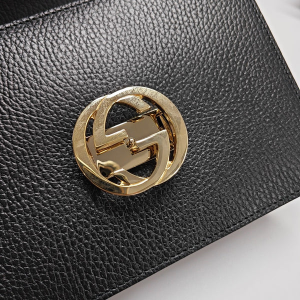 Interlocking G Small Calfskin Black